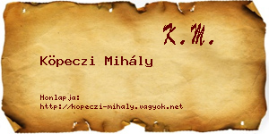 Köpeczi Mihály névjegykártya