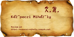 Köpeczi Mihály névjegykártya