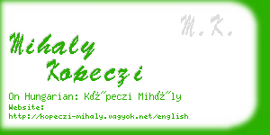 mihaly kopeczi business card